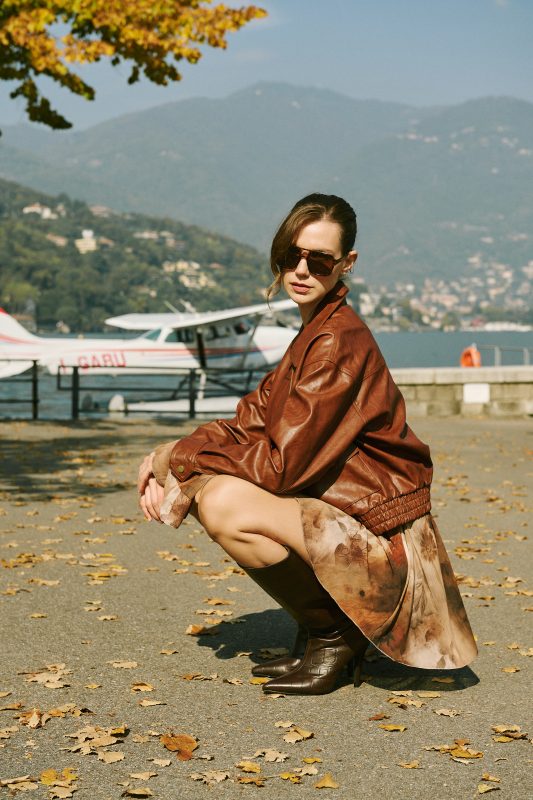 Bomber Jacket Δερμάτινο Καφέ “Falcon”