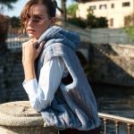 Γιλέκο Γούνινο Γαλάζιο με Κουκούλα “Eira”