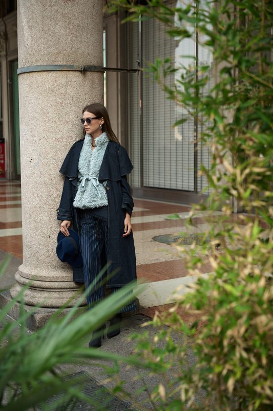 Γιλέκο Γούνινο Γαλάζιο “Alba”