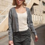 Πλεκτή Γκρι Ζακέτα “Iris”