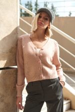 Πλεκτή Ροζ Ζακέτα “Blush”