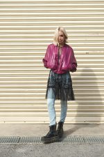Bomber jacket δερματίνη “Rebel Rose”