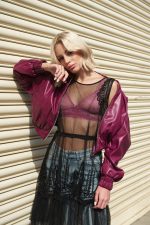 Bomber jacket δερματίνη “Rebel Rose”