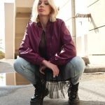 Bomber jacket δερματίνη “Rebel Rose”