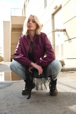 Bomber jacket δερματίνη “Rebel Rose”