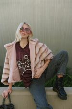 Κάπα Faux Fur Με Κουκούλα “Rosella”