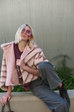 Κάπα Faux Fur Με Κουκούλα “Rosella”