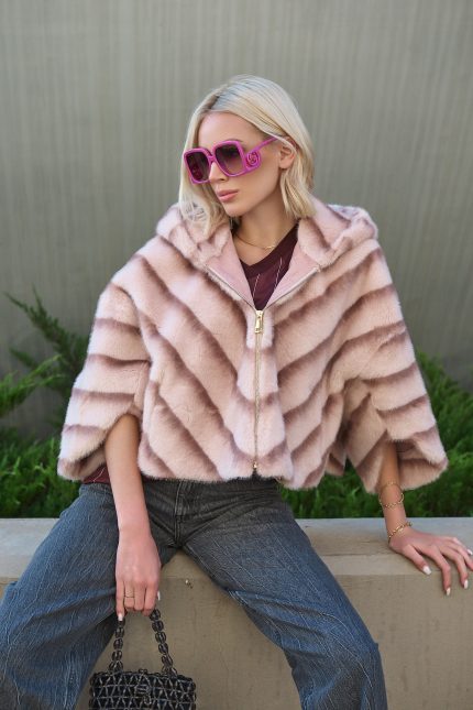 Κάπα Faux Fur Με Κουκούλα “Rosella”