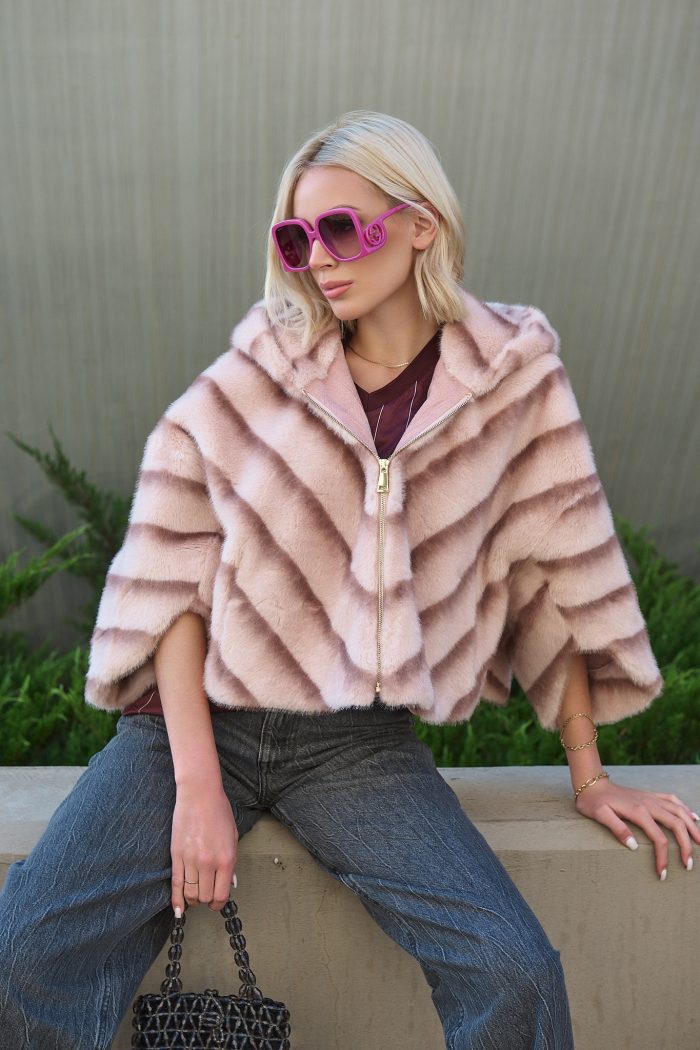 Κάπα Faux Fur Με Κουκούλα “Rosella”