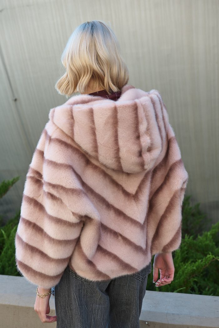 Κάπα Faux Fur Με Κουκούλα “Rosella”