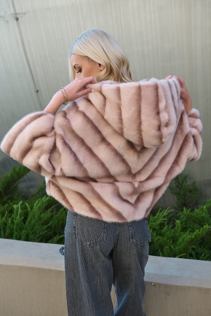 Κάπα Faux Fur Με Κουκούλα “Rosella”
