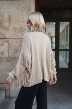 Ζακέτα μπεζ με κρόσσια “Lark”