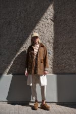 Καμπαρντίνα Καμηλό Με Καρό Λεπτομέρειες “Wren”