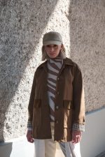 Καμπαρντίνα Καμηλό Με Καρό Λεπτομέρειες “Wren”