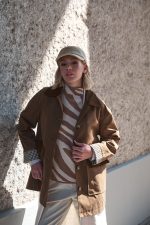 Καμπαρντίνα Καμηλό Με Καρό Λεπτομέρειες “Wren”