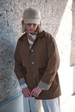 Καμπαρντίνα Καμηλό Με Καρό Λεπτομέρειες “Wren”