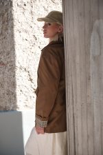 Καμπαρντίνα Καμηλό Με Καρό Λεπτομέρειες “Wren”