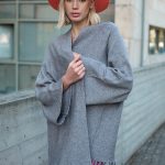 Πλεκτή Γκρι Ζακέτα Με Κρόσσια “Dove”