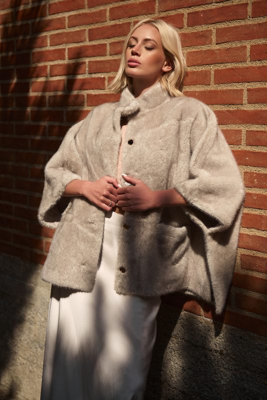 Κάπα Faux Fur Μπεζ “Dove”