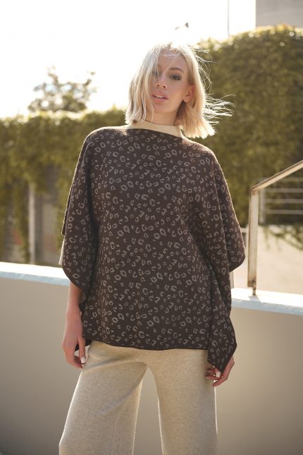 Πλεκτό poncho εοπάρ “Lynx”