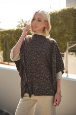 Πλεκτό poncho εοπάρ “Lynx”