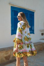 Καφτάνι “Mediterranean Lemon” με Boho Αισθητική