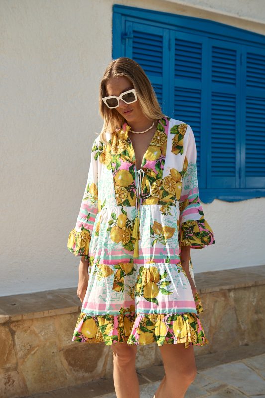 Καφτάνι “Mediterranean Lemon” με Boho Αισθητική