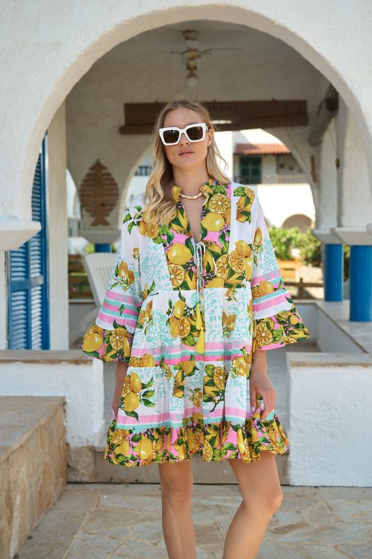 Καφτάνι “Mediterranean Lemon” με Boho Αισθητική