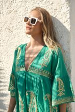 Καφτάνι Κεντημένο Σμαραγδί “Emerald Lark”