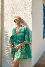 Καφτάνι Κεντημένο Σμαραγδί “Emerald Lark”