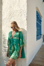 Καφτάνι Κεντημένο Σμαραγδί “Emerald Lark”