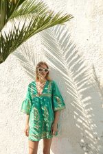 Καφτάνι Κεντημένο Σμαραγδί “Emerald Lark”