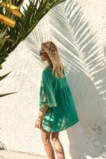 Καφτάνι Κεντημένο Σμαραγδί “Emerald Lark”