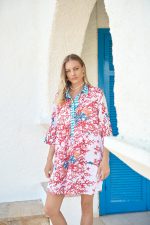 Πουκαμίσα Καφτάνι Κοραλλί Print “Coralia”