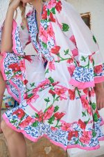 Καφτάνι Floral Ροζ “Camellia Breeze”