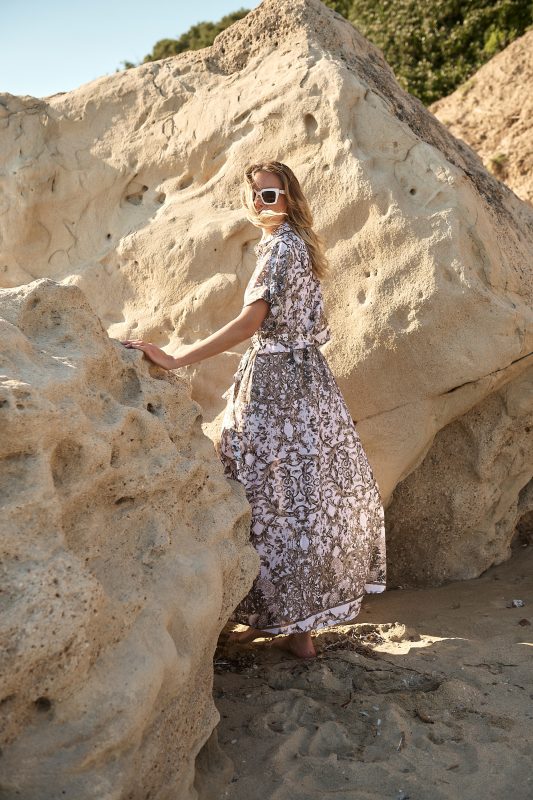 Maxi Σεμιζιέ Φόρεμα Baroque Print “Althea”
