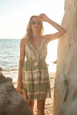 Φόρεμα Mini Δαντέλα Λαδί “Asteria”