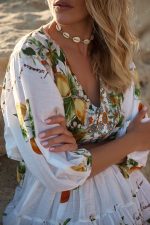 Φόρεμα Mini με Citrus Print “Amaryllis”