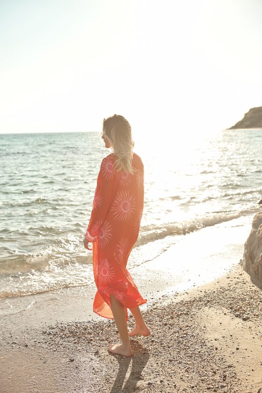 Καφτάνι Μακρύ Κοραλί “Solea”