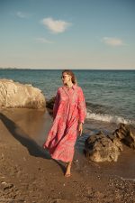 Φόρεμα Maxi Paisley Ροζ “Camellia”