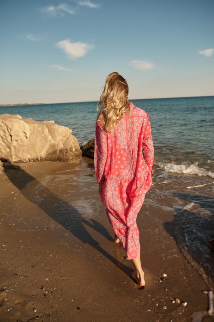 Φόρεμα Maxi Paisley Ροζ “Camellia”