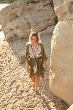 Κιμονό Boho Λαδί με Δαντέλα “Olivette”