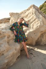 Φόρεμα Tropical Print Μπλε “Ara”