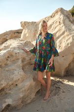 Φόρεμα Tropical Print Μπλε “Ara”