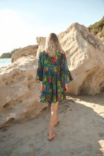 Φόρεμα Tropical Print Μπλε “Ara”