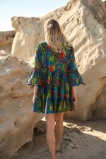 Φόρεμα Tropical Print Μπλε “Ara”