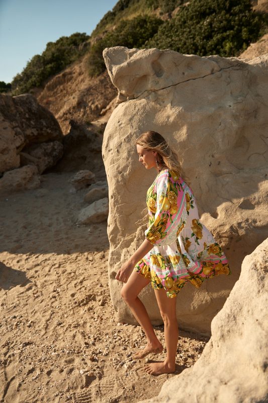 Φόρεμα Παραλίας Λεμονάτο Print “Limone Rosa”