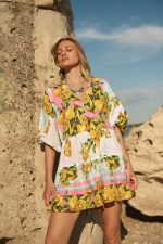 Φόρεμα Παραλίας Λεμονάτο Print “Limone Rosa”