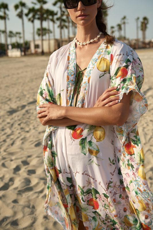 Καφτάνι Oversized με Lemon Print "Inés"