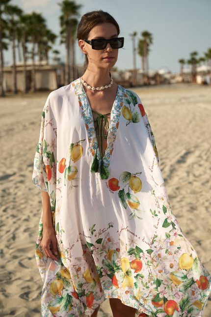 Καφτάνι Oversized με Lemon Print "Inés"